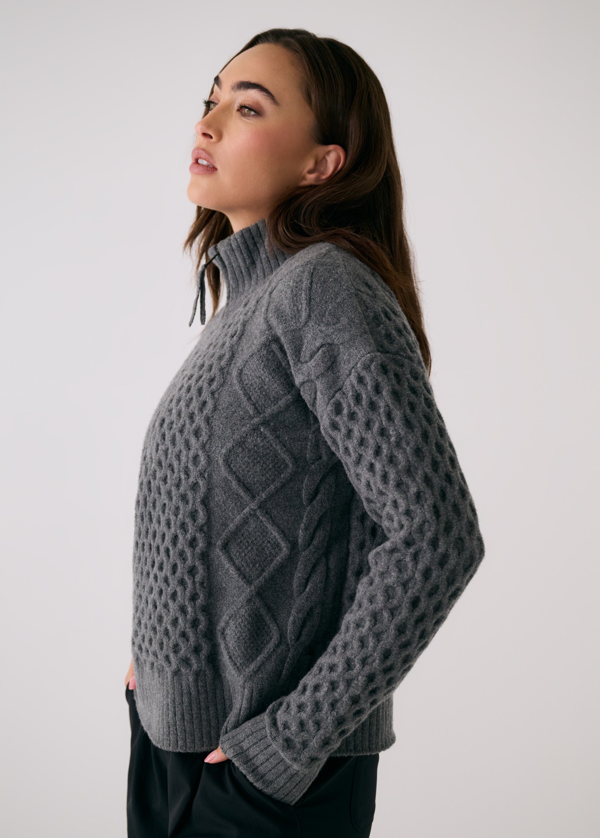Lolë Camila 1/2 Zip Sweater in grey