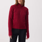 Lolë Camila 1/2 Zip Sweater in Garnet dark red