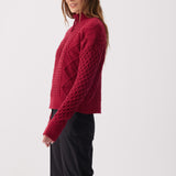 Lolë Camila 1/2 Zip Sweater in Garnet dark red