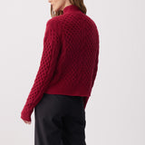 Lolë Camila 1/2 Zip Sweater in Garnet dark red