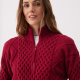 Lolë Camila 1/2 Zip Sweater in Garnet dark red