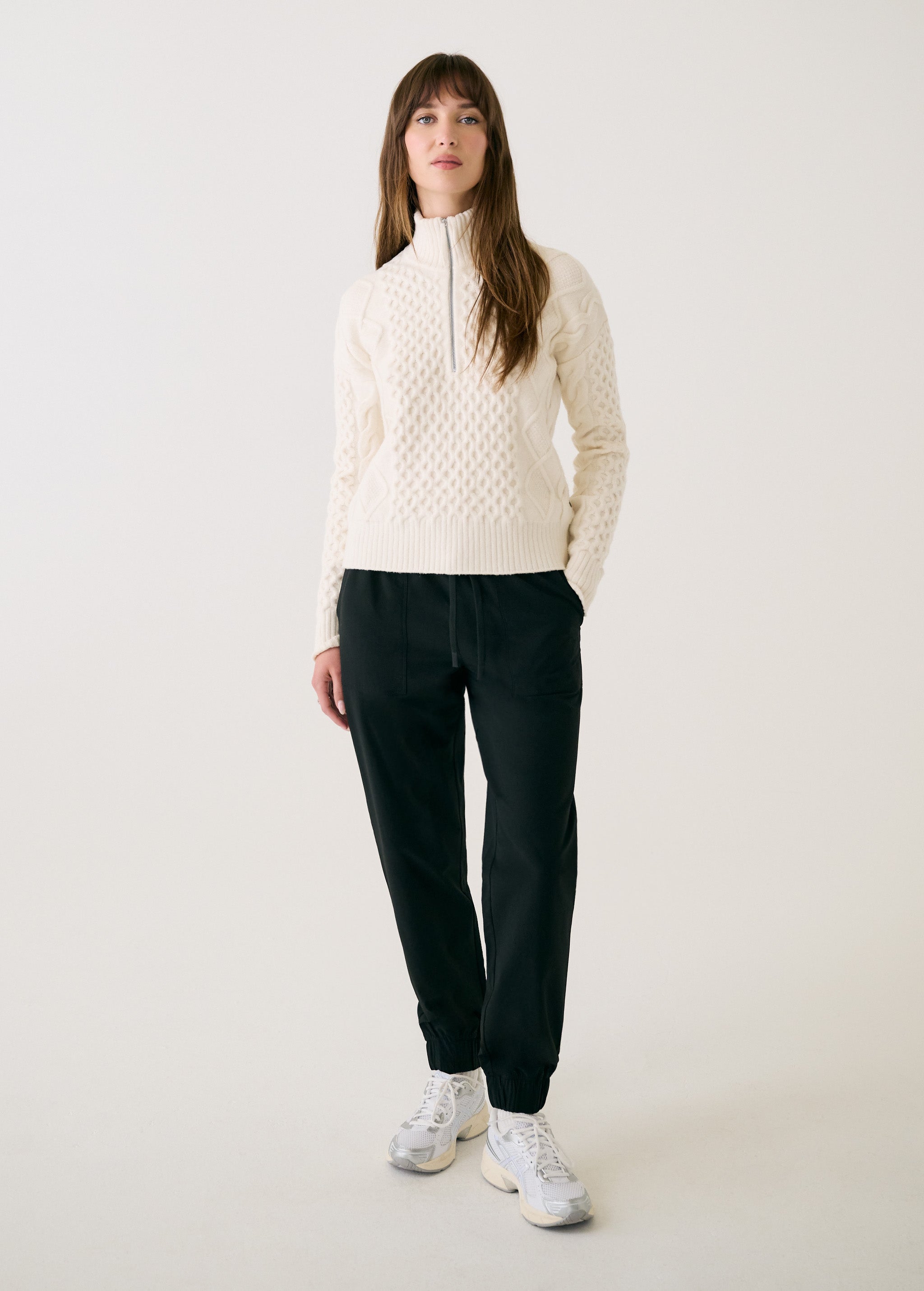 Lolë Camila 1/2 Zip Sweater in cream