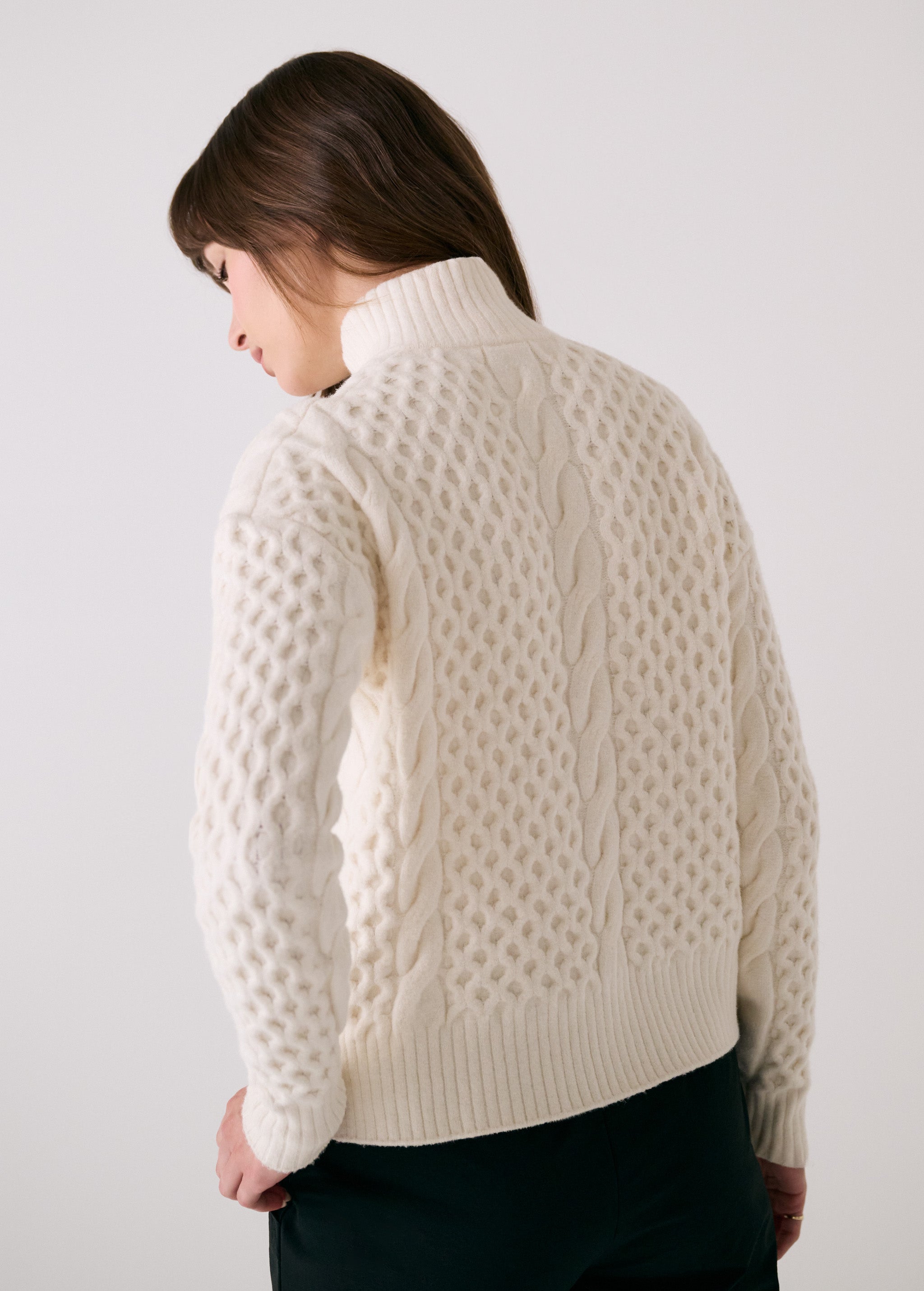 Lolë Camila 1/2 Zip Sweater in cream