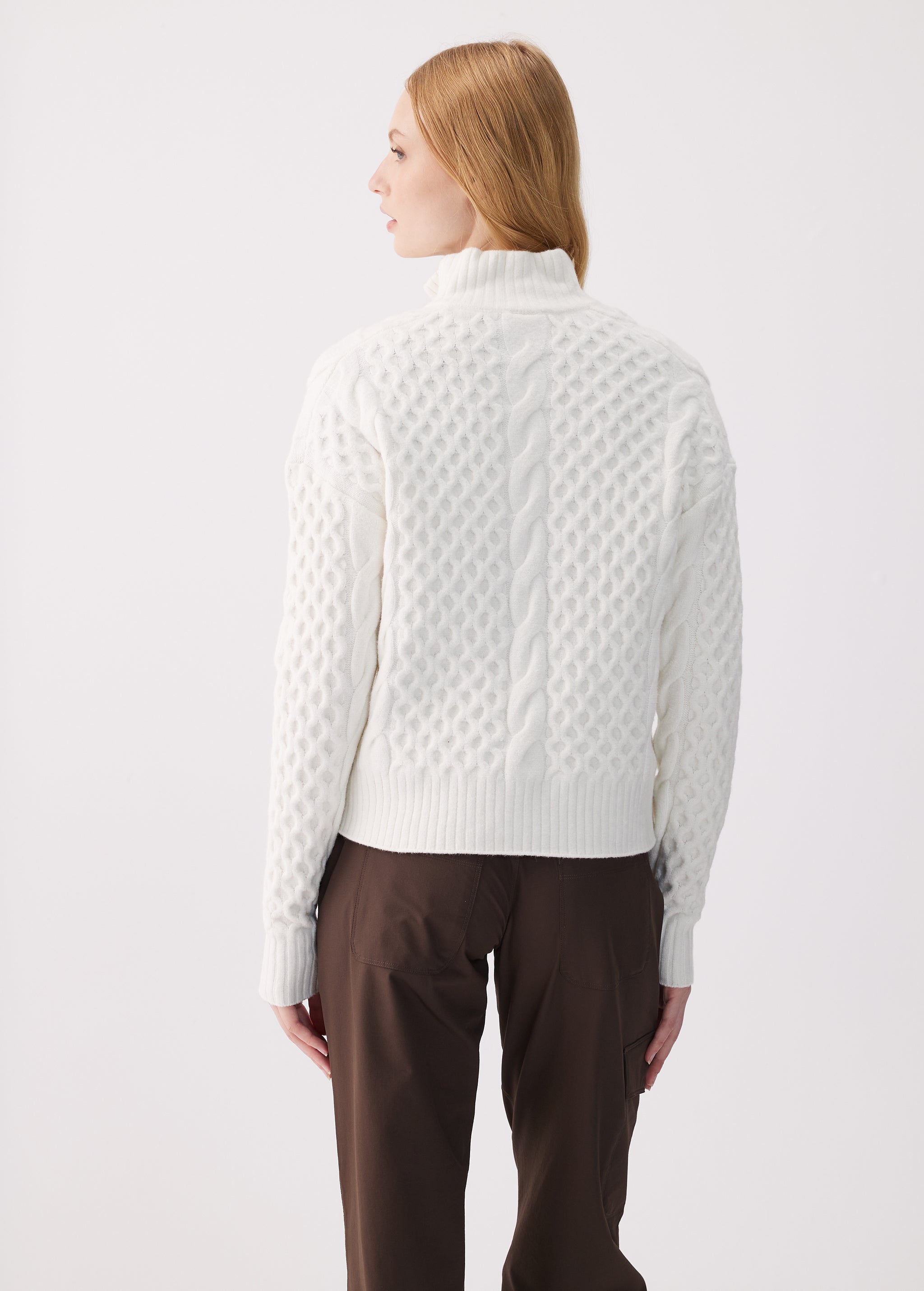 Lolë Camila 1/2 Zip Sweater in Birch cream