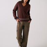 Lolë Camila V-Neck in mauve brown