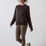 Lolë Icone Crew Neck Pullover in Java dark brown