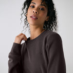 Lolë Icone Crew Neck Pullover in Java dark brown