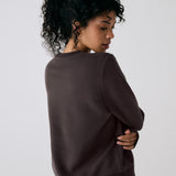 Lolë Icone Crew Neck Pullover in Java dark brown