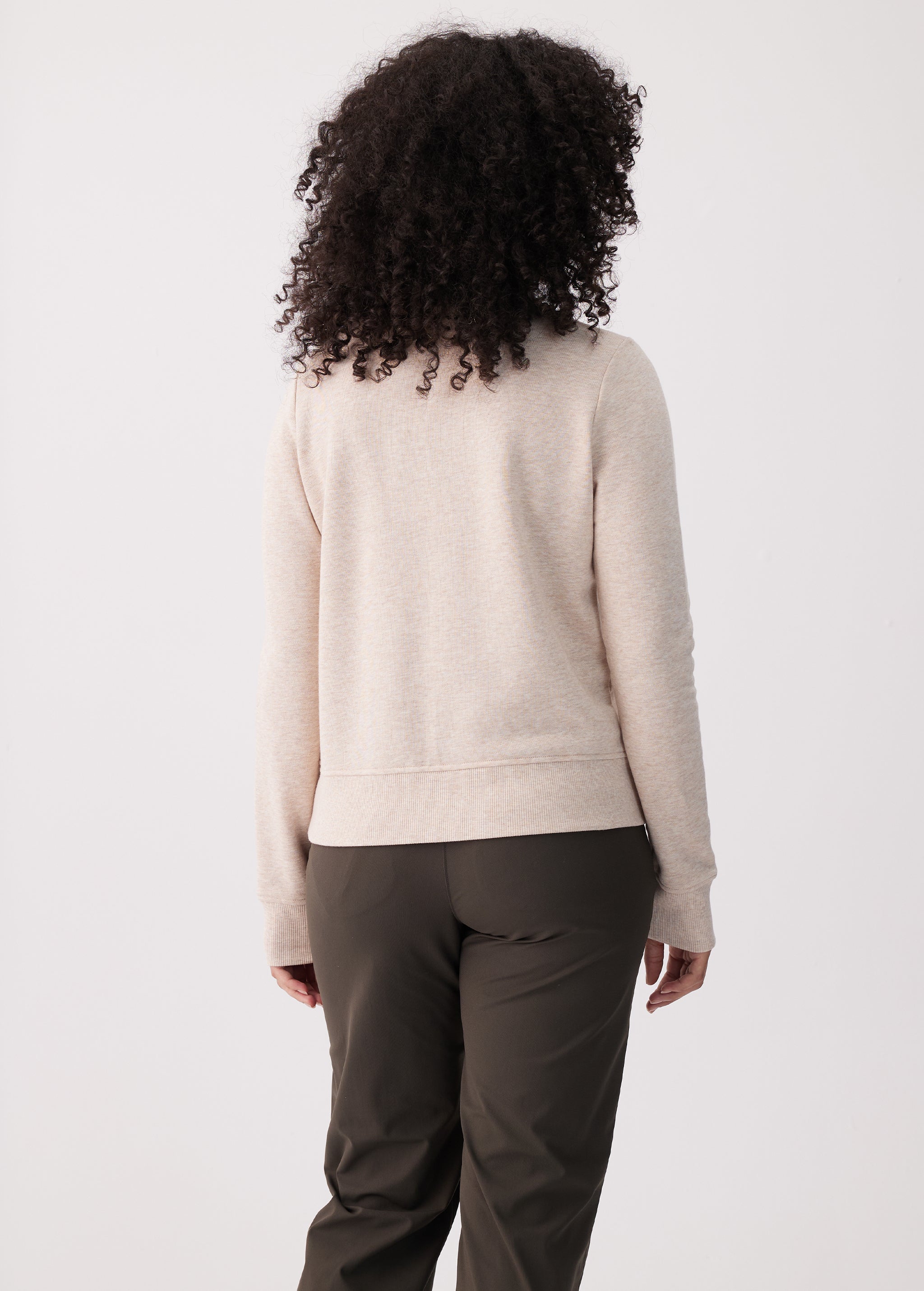 Lolë Icone Crew Neck Pullover in cream