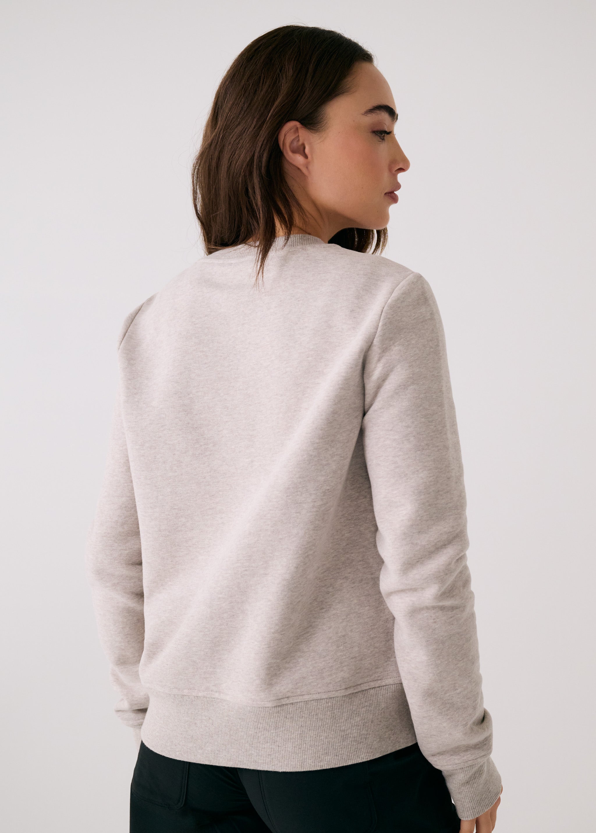 Lolë Icone Crew Neck Pullover in light grey