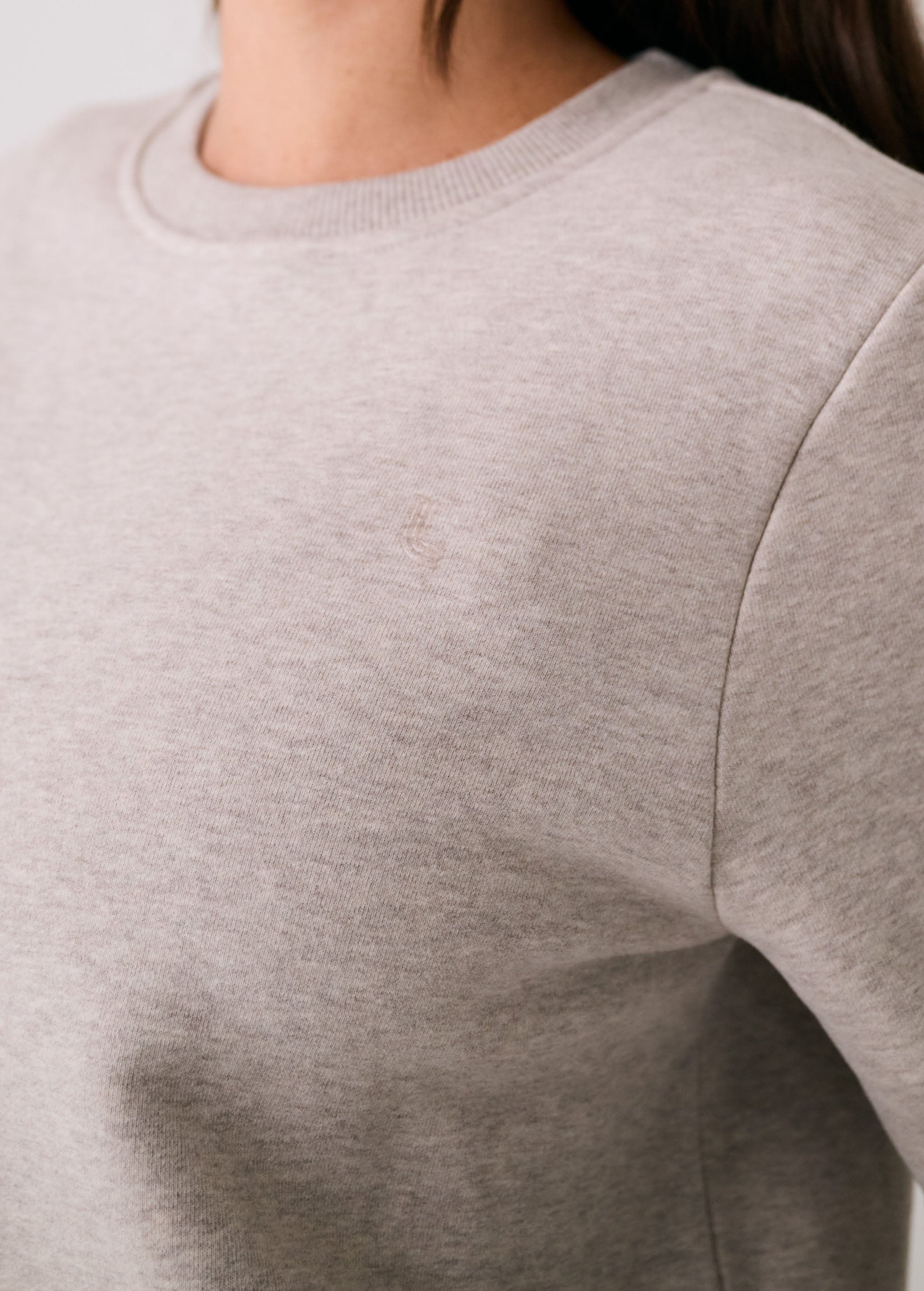 Lolë Icone Crew Neck Pullover in light grey