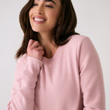 Lolë Icone Crew Neck Pullover in Ballerina blush pink