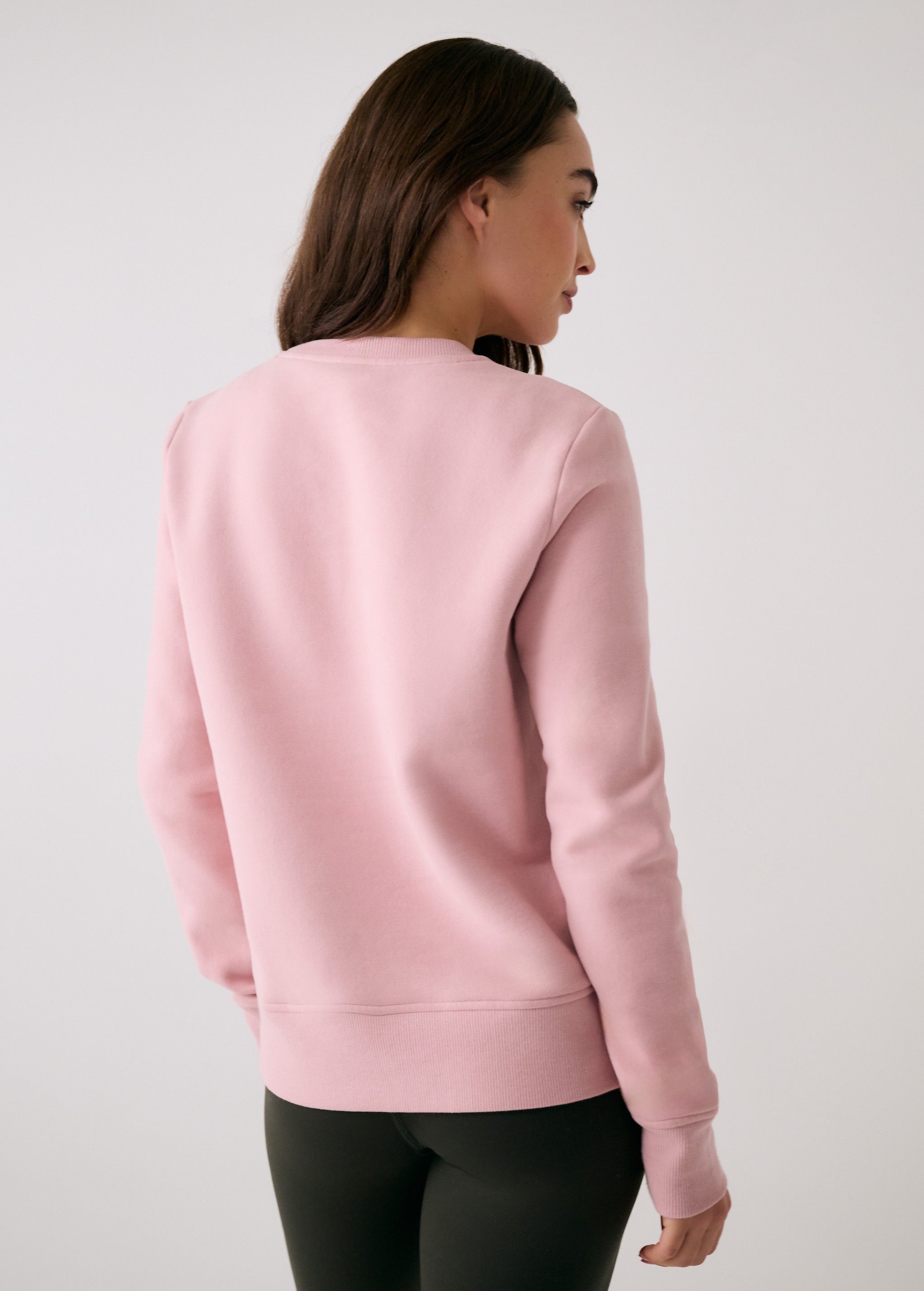 Lolë Icone Crew Neck Pullover in Ballerina blush pink