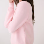 Lolë Icone Crew Neck Pullover in Sorbetta light pink