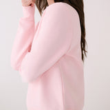 Lolë Icone Crew Neck Pullover in Sorbetta light pink