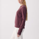 Lolë Icone Crew Neck Pullover in Mulberry plum