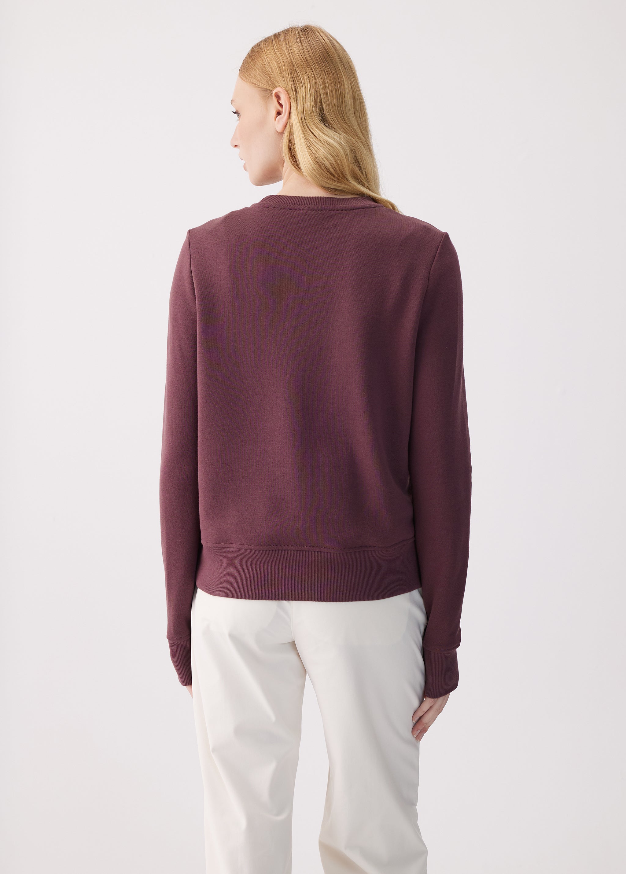 Lolë Icone Crew Neck Pullover in Mulberry plum