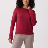 Lolë Icone Crew Neck Pullover in Garnet dark red