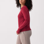 Lolë Icone Crew Neck Pullover in Garnet dark red