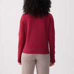Lolë Icone Crew Neck Pullover in Garnet dark red