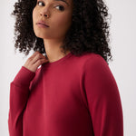 Lolë Icone Crew Neck Pullover in Garnet dark red
