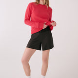 Lolë Icone Crew Neck Pullover in Poppy red