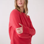 Lolë Icone Crew Neck Pullover in Poppy red