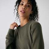 Lolë Icone Crew Neck Pullover in Moss olive green