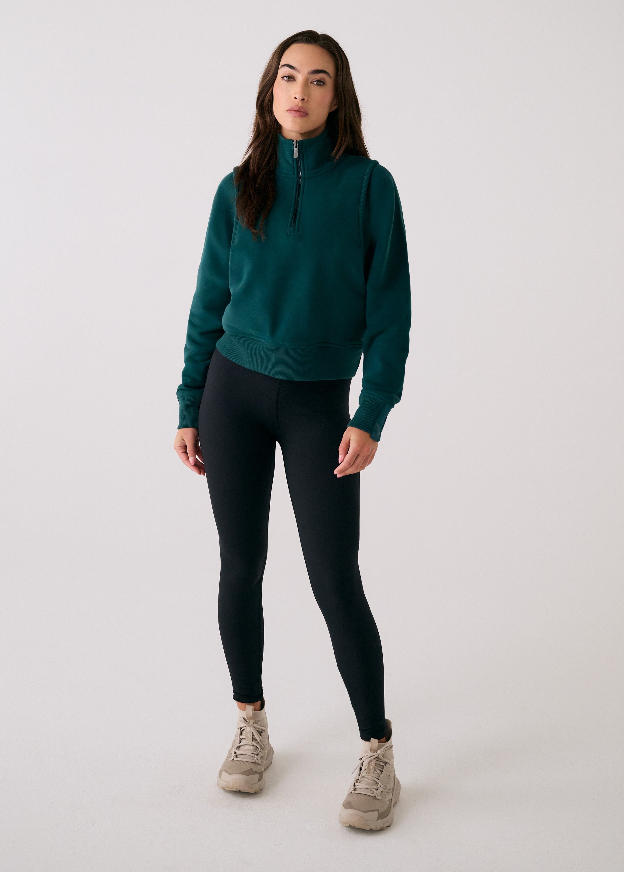 Lolë Yonder Half Zip Top in teal