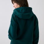 Lolë Yonder Full Zip Hoodie in teal — cropped and cozy, the Yonder Hoodie is your cold-weather comfort zone