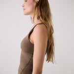Lolë Serene Support Tank Top in Mocha olive brown