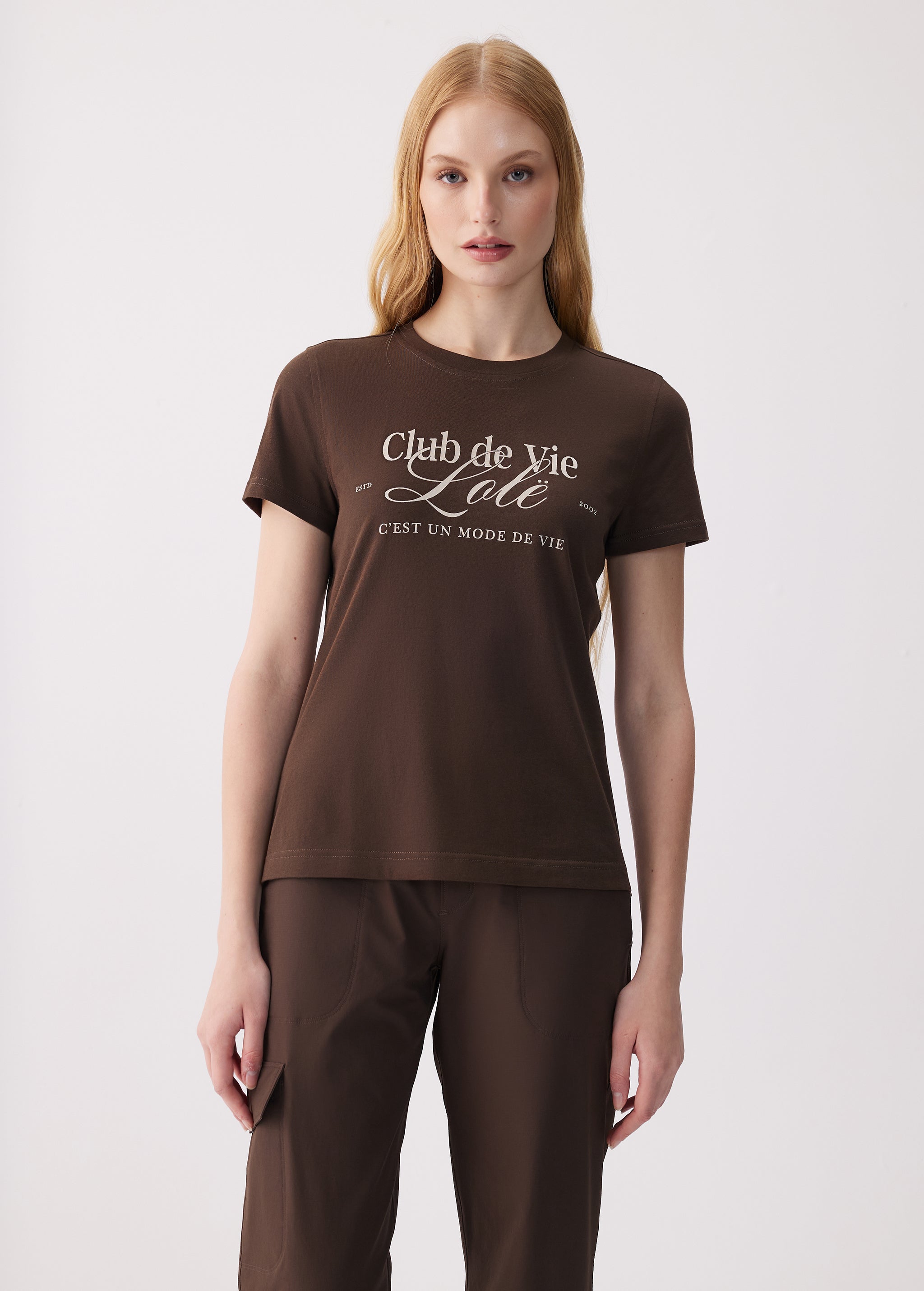 Lolë Laurier Logo T-shirt in espresso