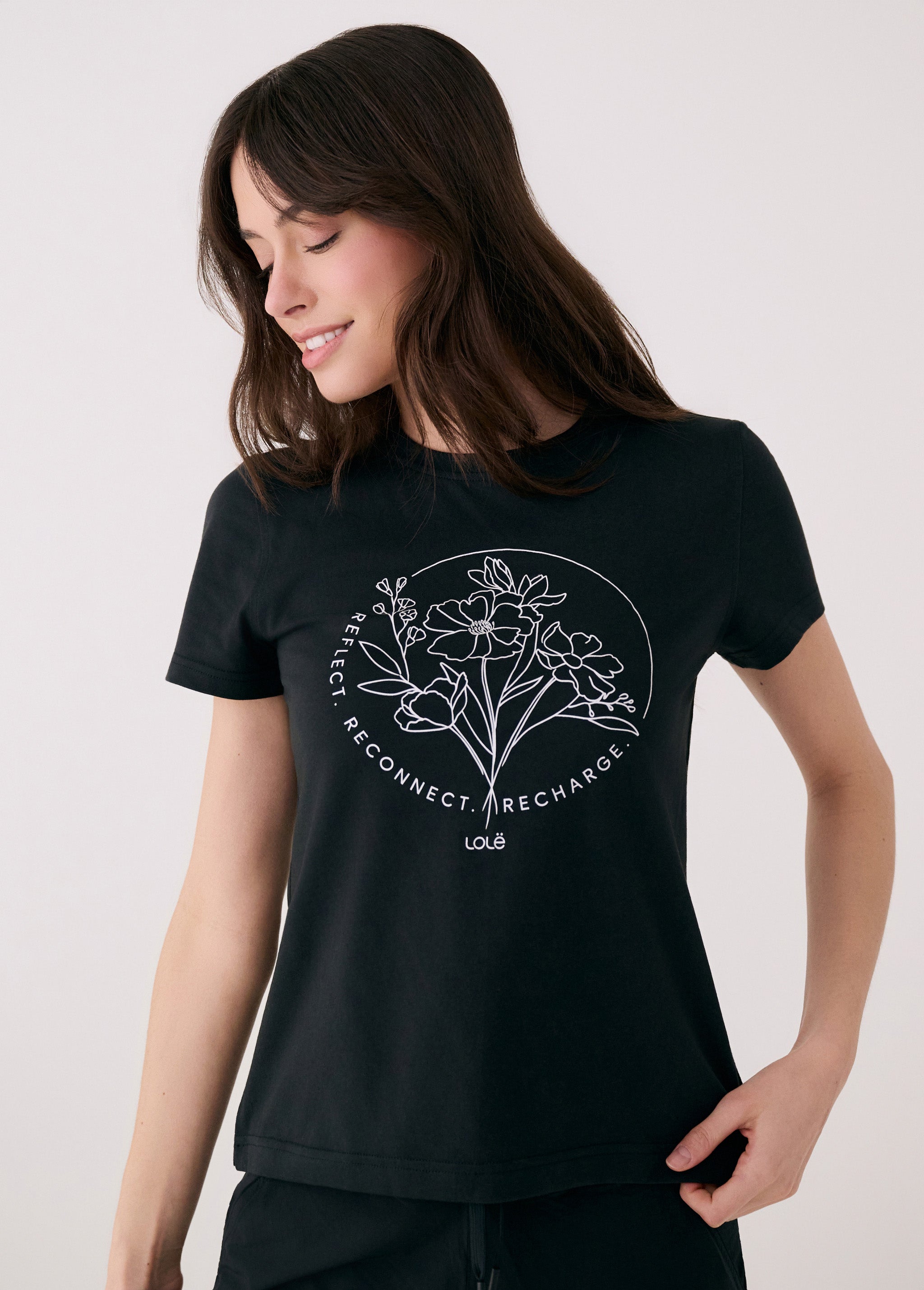 Lolë Laurier Logo T-shirt in black