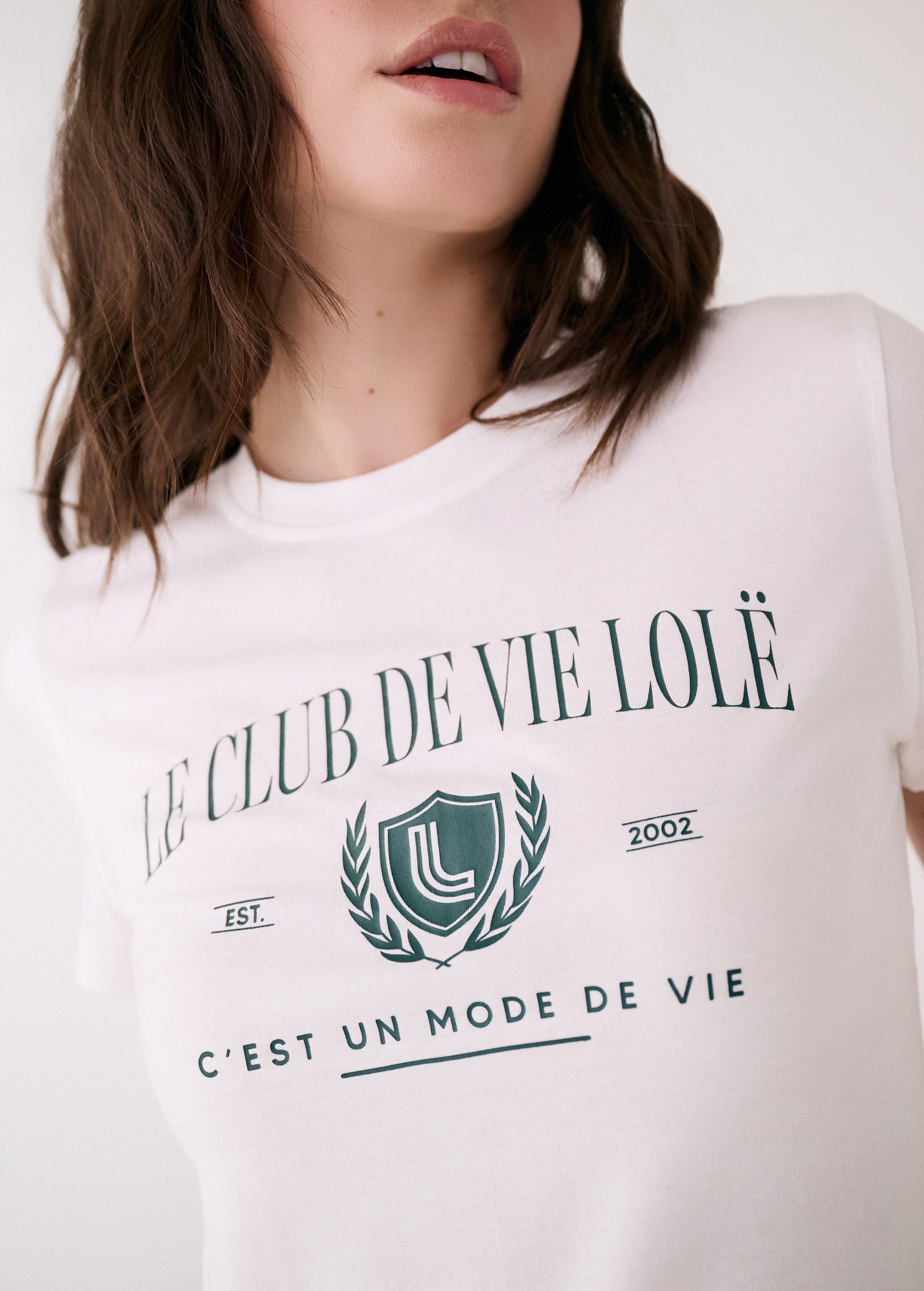 Lolë Laurier Logo T-shirt in white