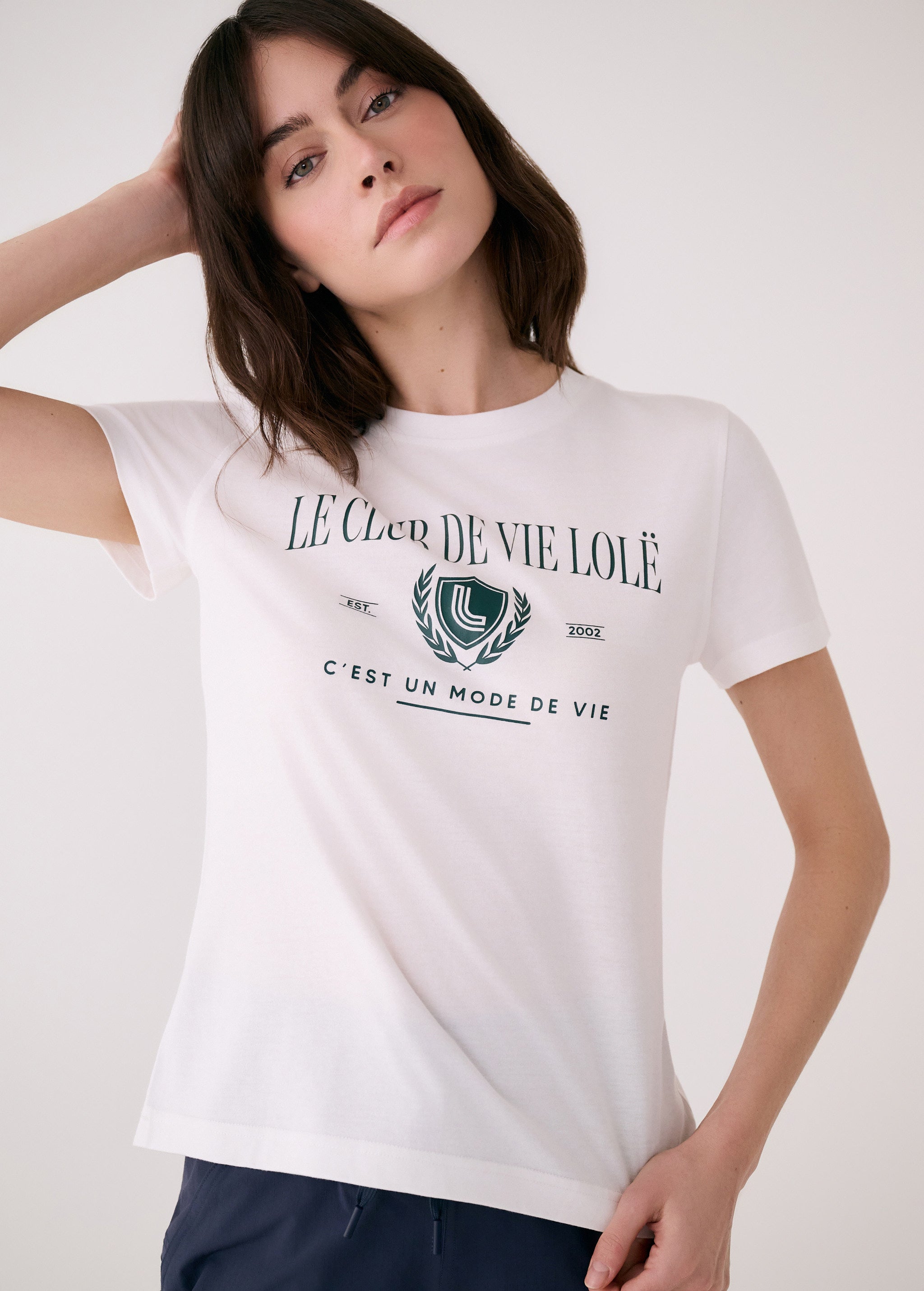 Lolë Laurier Logo T-shirt in white
