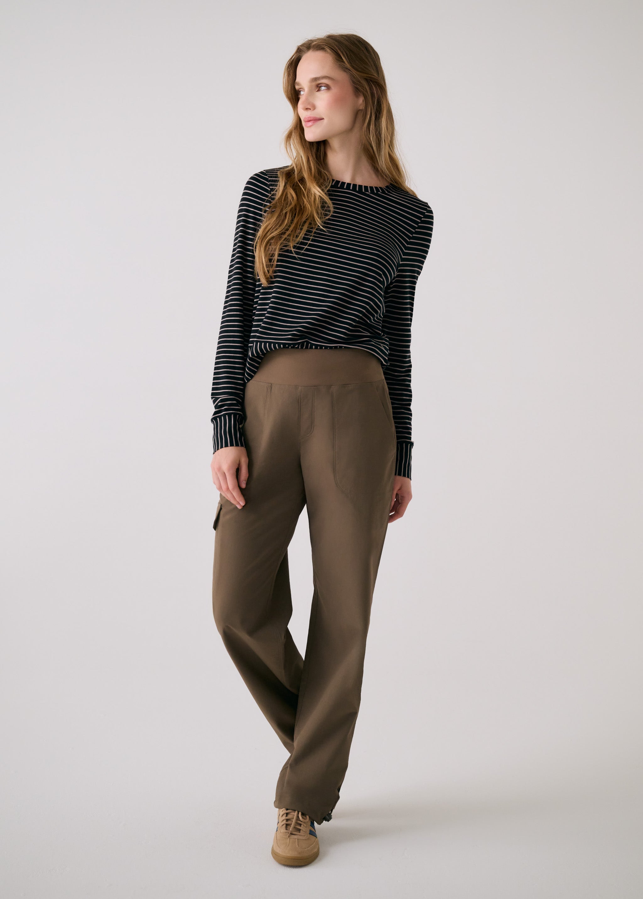 Lolë Olivie Tech Trousers in Mocha olive brown