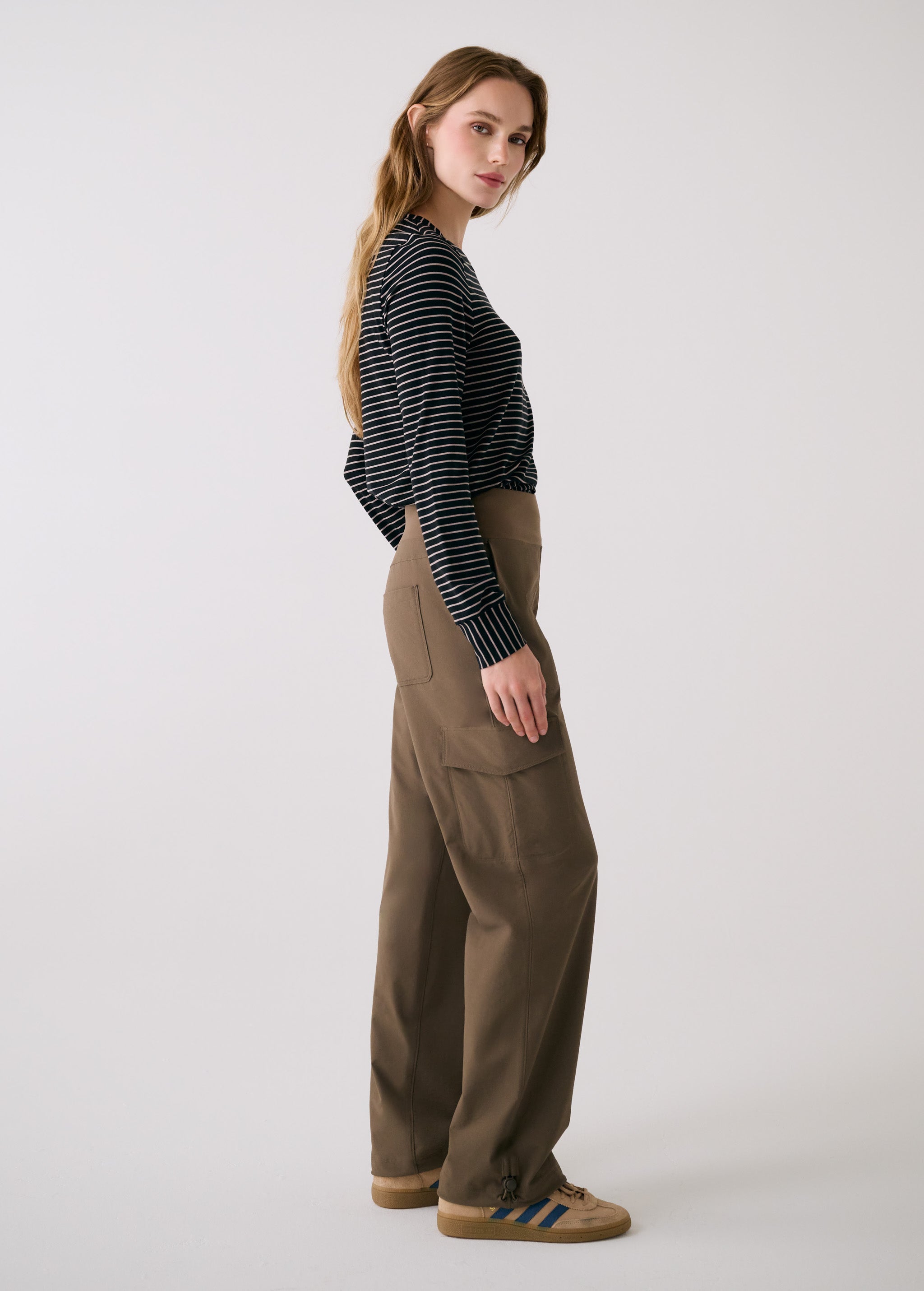 Lolë Olivie Tech Trousers in Mocha olive brown