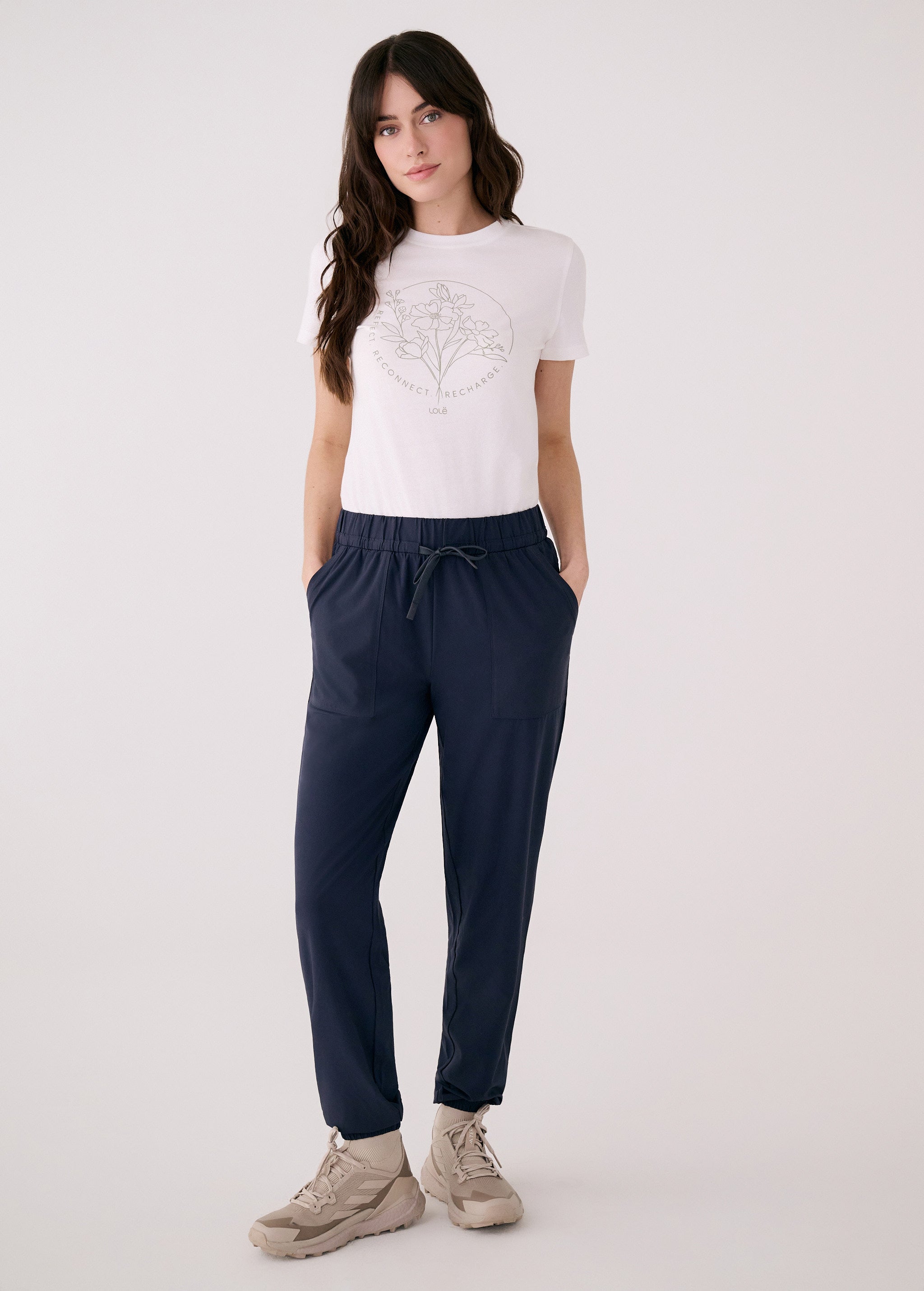 Lolë Olivie Light Jogger in Outerspace navy — the Olivie Jogger is your go-anywhere take on comfort
