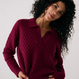 Lolë Verdun Polo Sweater in burgundy