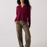 Lolë Verdun Polo Sweater in burgundy