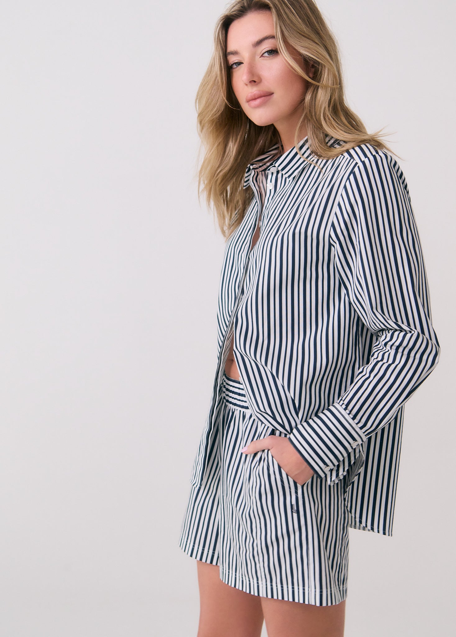 Lolë Cruise Shorts in navy stripe