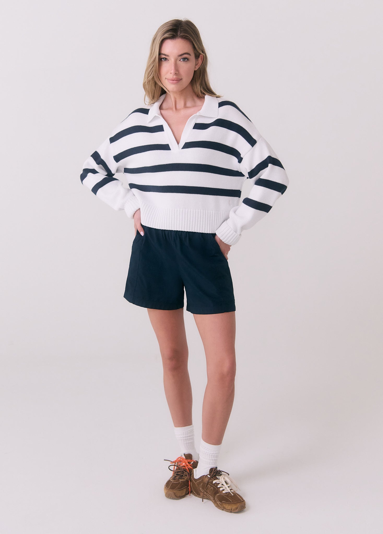 Lolë Club Polo Sweater in white
