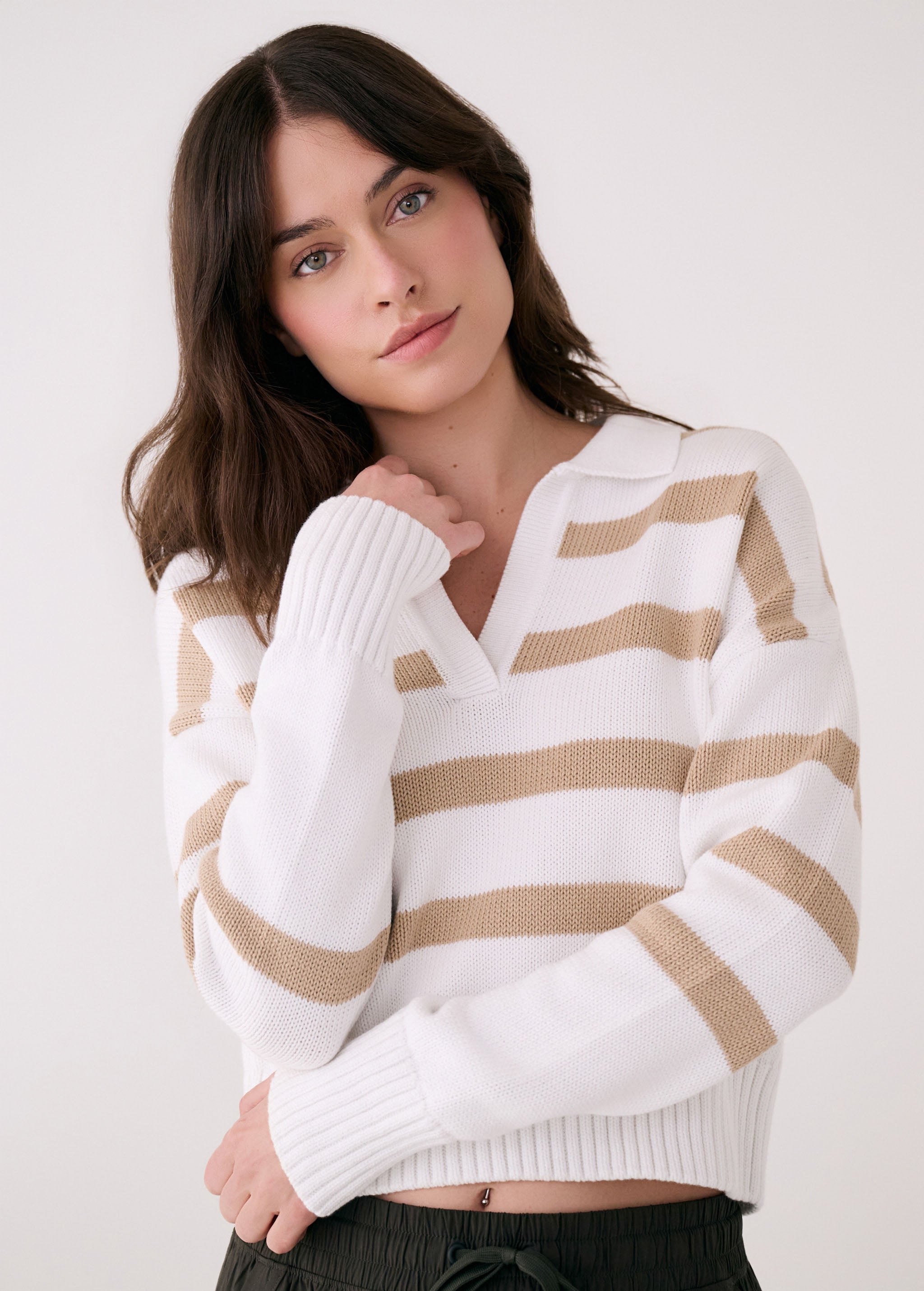 Lolë Club Polo Sweater in white