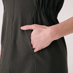 Lolë Olivie Shirt Dress in olive — a sporty take on a classic shirt dress
