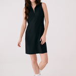 Lolë Olivie Shirt Dress in black — a sporty take on a classic shirt dress