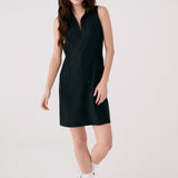 Lolë Olivie Shirt Dress in black — a sporty take on a classic shirt dress