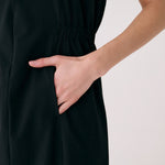 Lolë Olivie Shirt Dress in black — a sporty take on a classic shirt dress