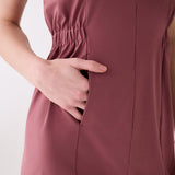 Lolë Olivie Shirt Dress in Mauveberry dusty rose — a sporty take on a classic shirt dress