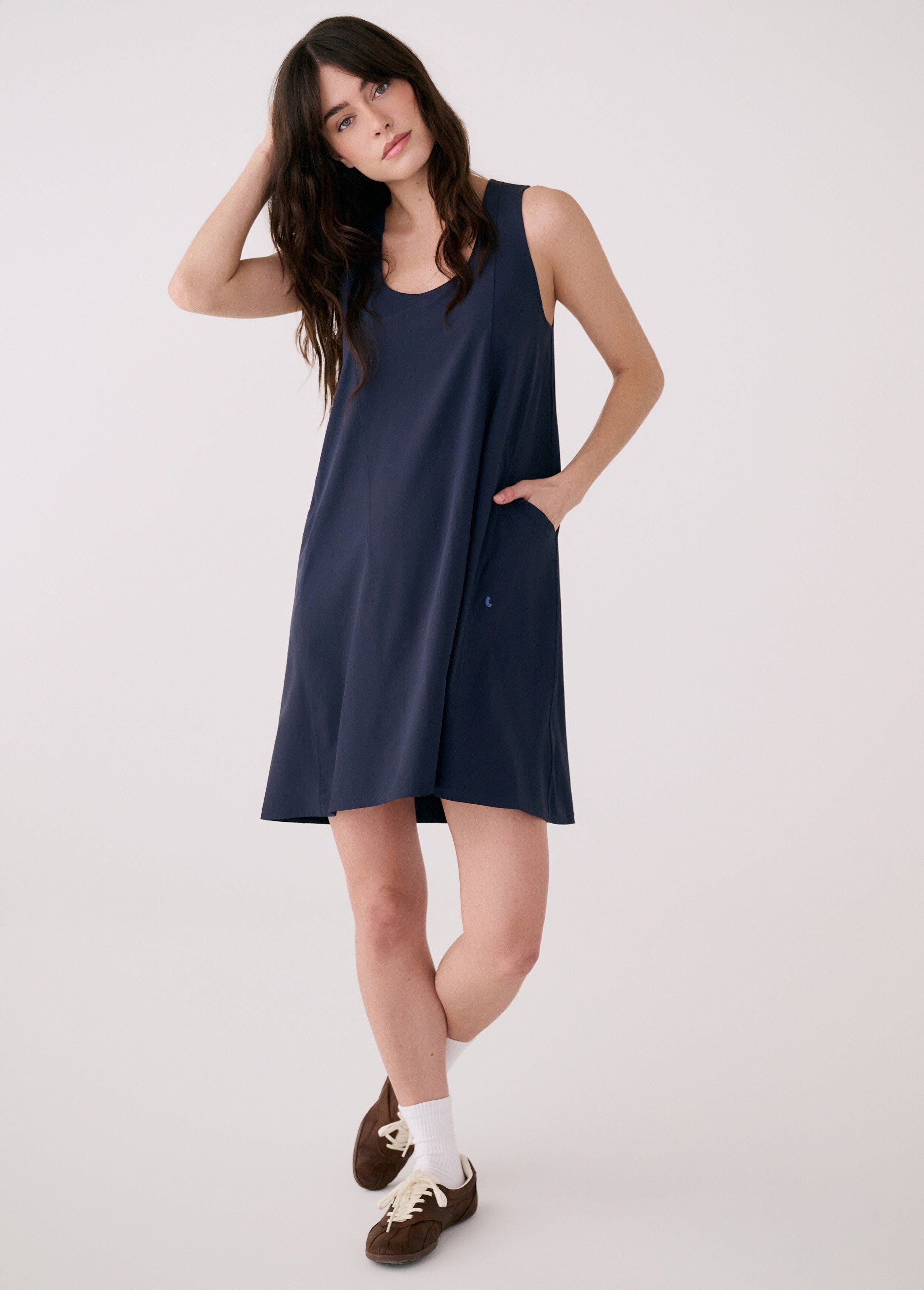 Lolë Olivie Swing Dress in Outerspace navy
