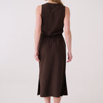 Lolë Olivie Midi Dress in Java dark brown